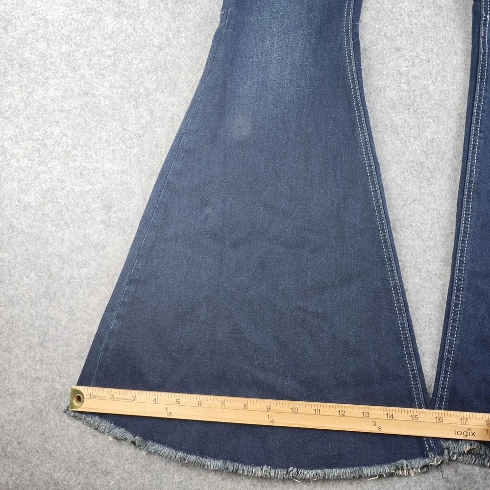 Rock & Roll Denim High Rise Bell Bottom Jeans Women's 28x32 Blue Dark Wash